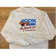 Moose Jaw Retro The Friendly City Crewneck Sweatshirt Oatmeal